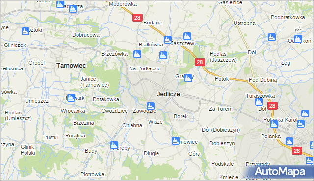 mapa Jedlicze, Jedlicze na mapie Targeo