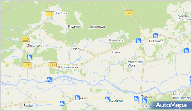 mapa Jędrzejewo gmina Czarnków, Jędrzejewo gmina Czarnków na mapie Targeo