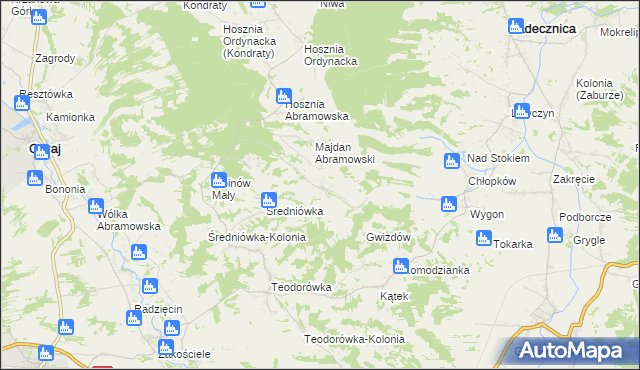 mapa Jędrzejówka gmina Goraj, Jędrzejówka gmina Goraj na mapie Targeo