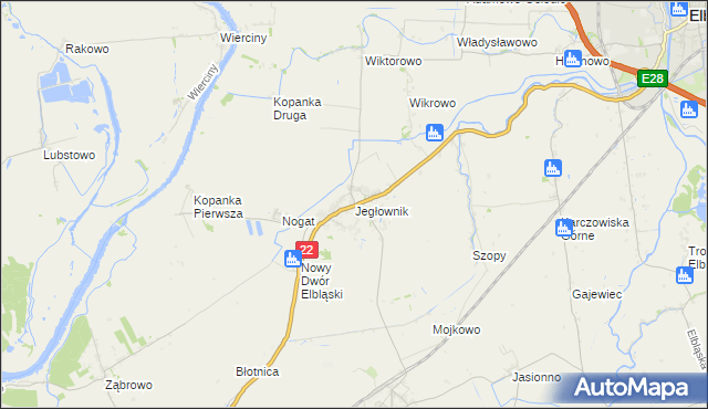mapa Jegłownik, Jegłownik na mapie Targeo