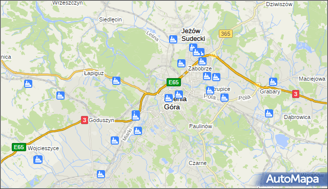 mapa Jelenia Góra, Jelenia Góra na mapie Targeo