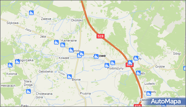 mapa Jeżowe, Jeżowe na mapie Targeo