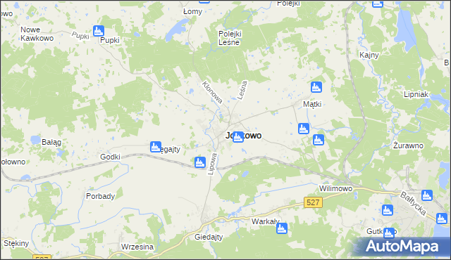 mapa Jonkowo, Jonkowo na mapie Targeo