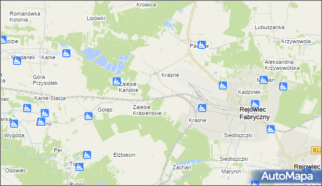 mapa Józefin gmina Rejowiec Fabryczny, Józefin gmina Rejowiec Fabryczny na mapie Targeo