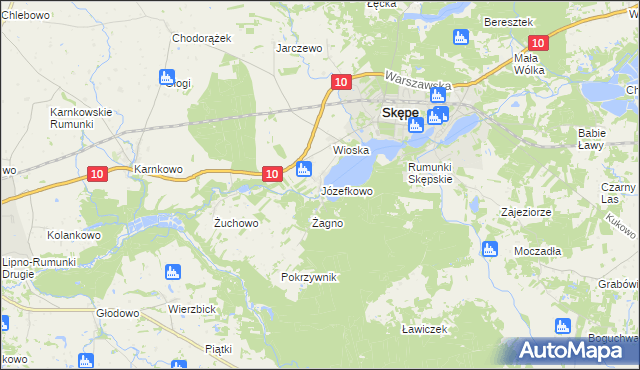mapa Józefkowo gmina Skępe, Józefkowo gmina Skępe na mapie Targeo