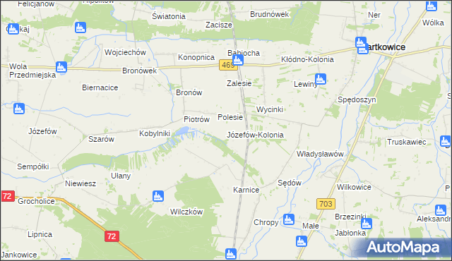 mapa Józefów-Kolonia, Józefów-Kolonia na mapie Targeo