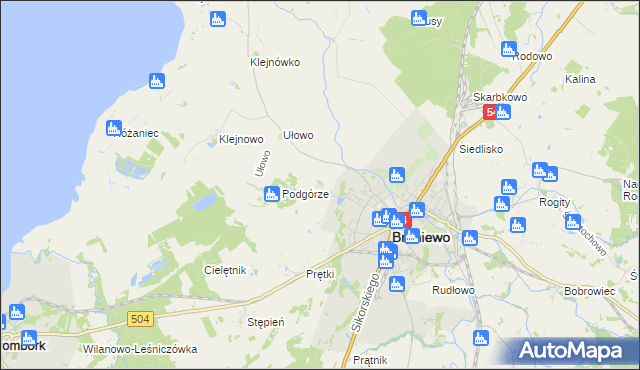 mapa Józefowo gmina Braniewo, Józefowo gmina Braniewo na mapie Targeo