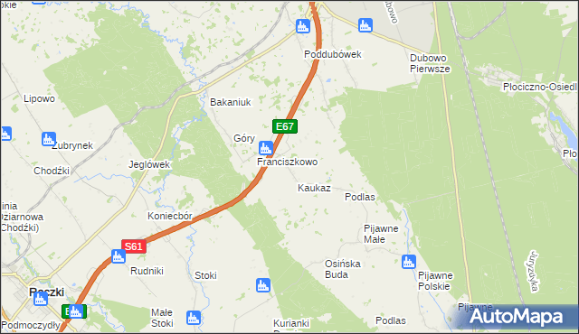 mapa Józefowo gmina Raczki, Józefowo gmina Raczki na mapie Targeo
