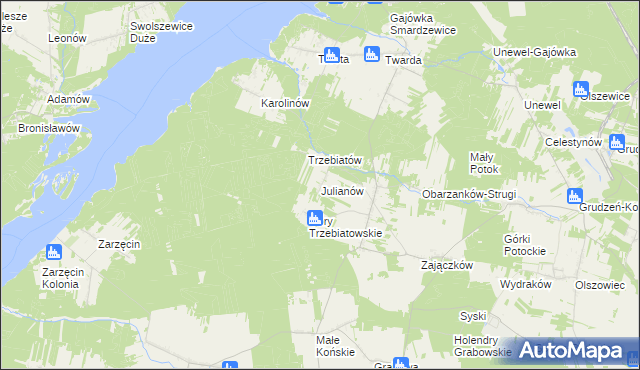 mapa Julianów gmina Mniszków, Julianów gmina Mniszków na mapie Targeo