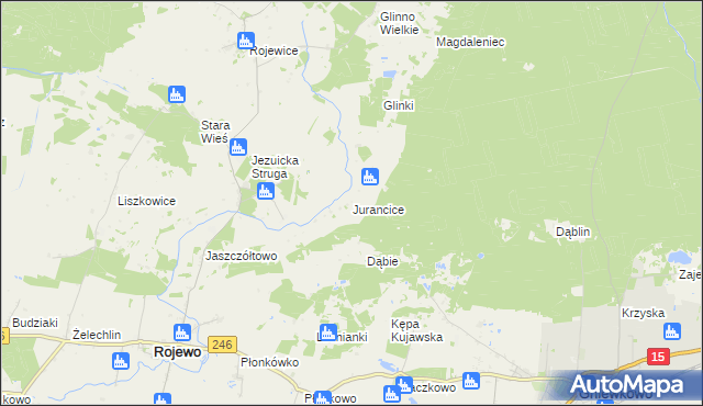 mapa Jurancice, Jurancice na mapie Targeo