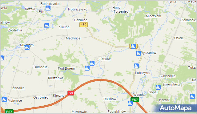 mapa Jutrków, Jutrków na mapie Targeo