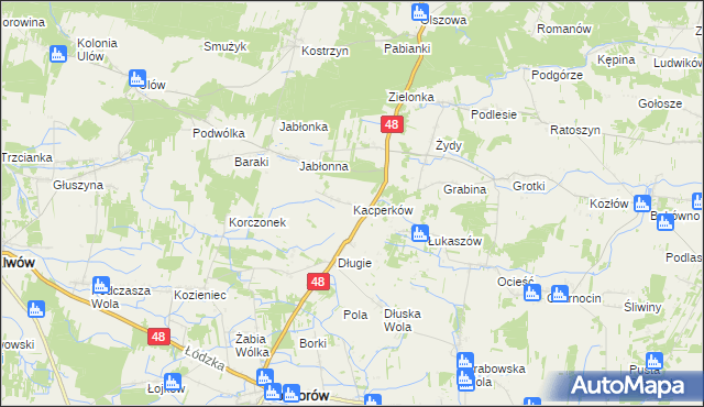 mapa Kacperków, Kacperków na mapie Targeo