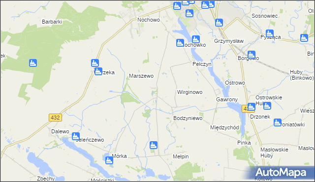mapa Kadzewo, Kadzewo na mapie Targeo