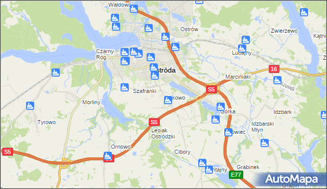 mapa Kajkowo, Kajkowo na mapie Targeo