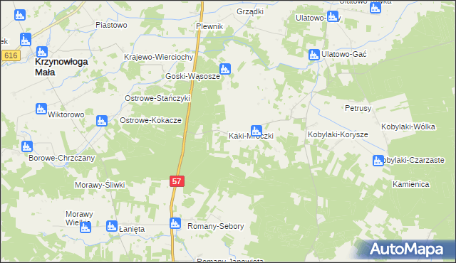 mapa Kaki-Mroczki, Kaki-Mroczki na mapie Targeo