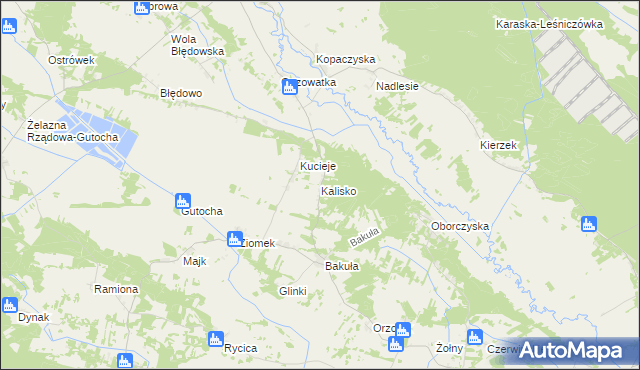 mapa Kalisko gmina Baranowo, Kalisko gmina Baranowo na mapie Targeo