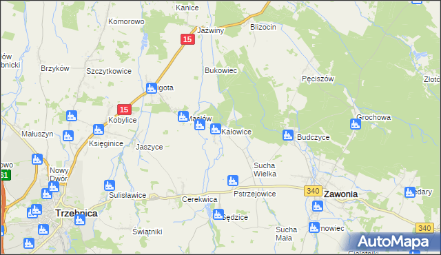 mapa Kałowice, Kałowice na mapie Targeo