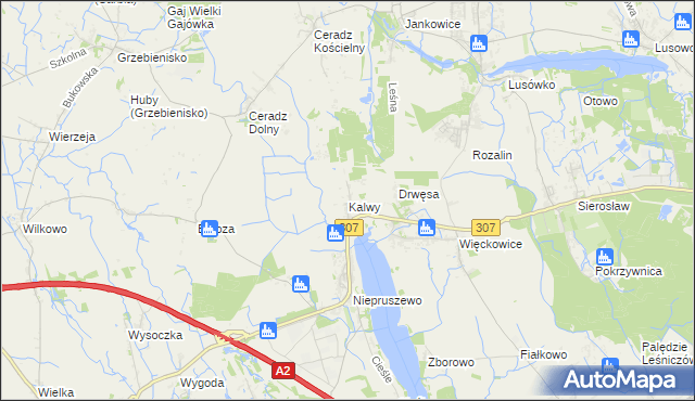 mapa Kalwy, Kalwy na mapie Targeo