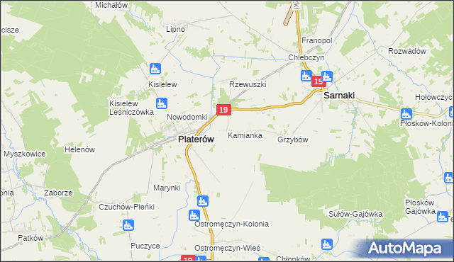 mapa Kamianka gmina Platerów, Kamianka gmina Platerów na mapie Targeo
