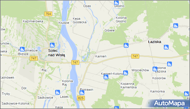 mapa Kamień gmina Łaziska, Kamień gmina Łaziska na mapie Targeo