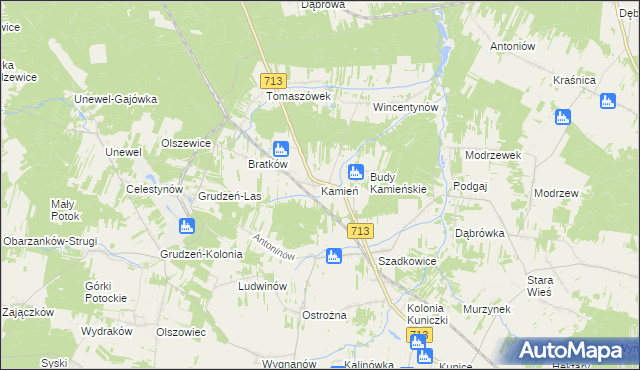 mapa Kamień gmina Sławno, Kamień gmina Sławno na mapie Targeo