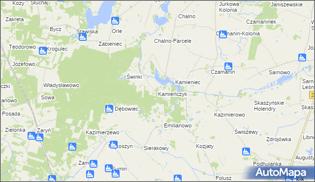 mapa Kamieńczyk gmina Topólka, Kamieńczyk gmina Topólka na mapie Targeo