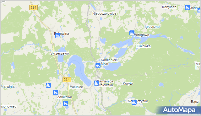 mapa Kamienicki Młyn, Kamienicki Młyn na mapie Targeo