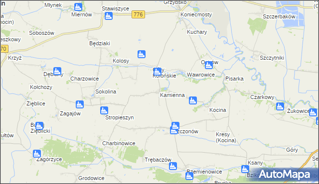 mapa Kamienna gmina Opatowiec, Kamienna gmina Opatowiec na mapie Targeo