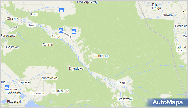 mapa Kamińsko gmina Przystajń, Kamińsko gmina Przystajń na mapie Targeo