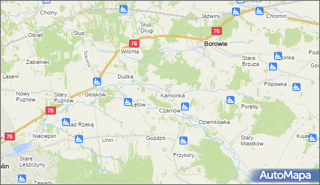 mapa Kamionka gmina Borowie, Kamionka gmina Borowie na mapie Targeo