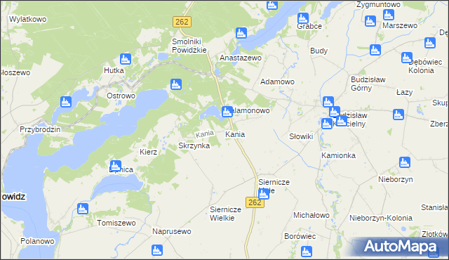 mapa Kania gmina Ostrowite, Kania gmina Ostrowite na mapie Targeo