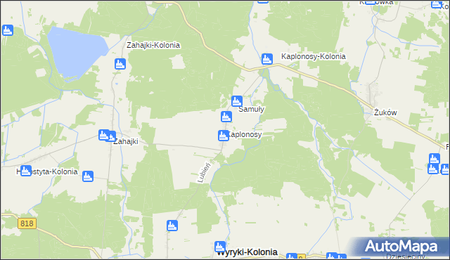mapa Kaplonosy, Kaplonosy na mapie Targeo