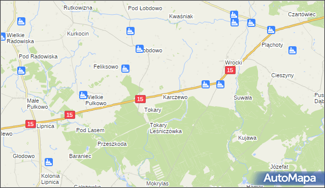 mapa Karczewo gmina Golub-Dobrzyń, Karczewo gmina Golub-Dobrzyń na mapie Targeo