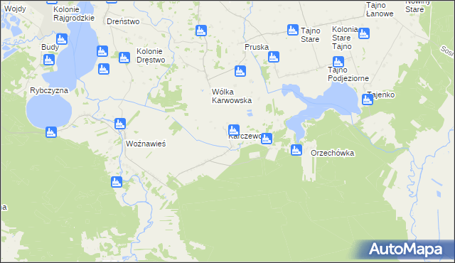 mapa Karczewo gmina Rajgród, Karczewo gmina Rajgród na mapie Targeo