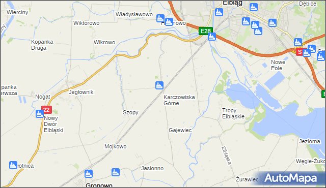 mapa Karczowiska Górne, Karczowiska Górne na mapie Targeo