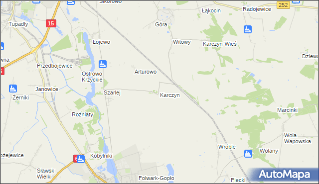 mapa Karczyn gmina Kruszwica, Karczyn gmina Kruszwica na mapie Targeo