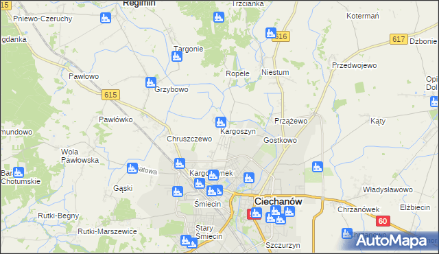 mapa Kargoszyn, Kargoszyn na mapie Targeo