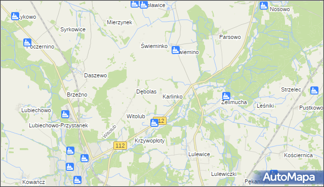 mapa Karlinko, Karlinko na mapie Targeo