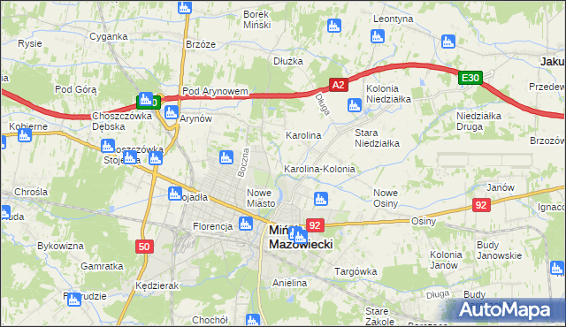 mapa Karolina-Kolonia, Karolina-Kolonia na mapie Targeo