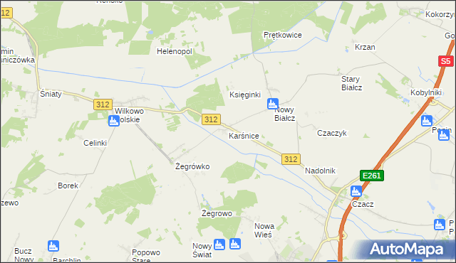 mapa Karśnice, Karśnice na mapie Targeo
