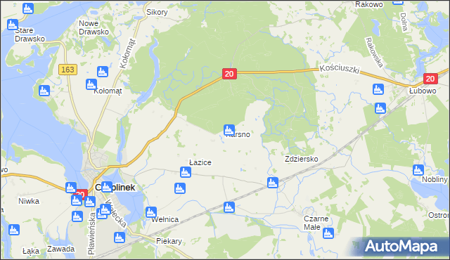 mapa Karsno, Karsno na mapie Targeo