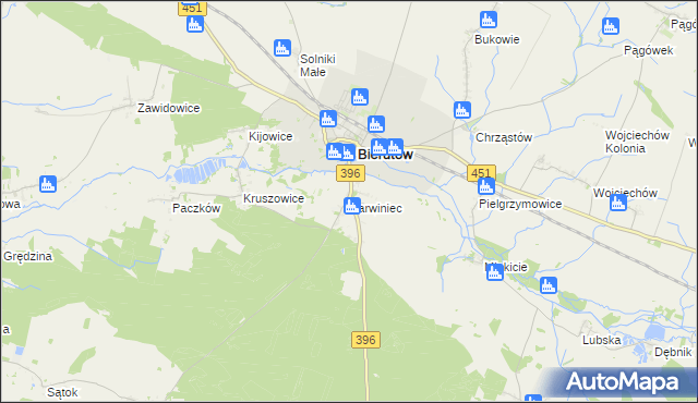 mapa Karwiniec, Karwiniec na mapie Targeo