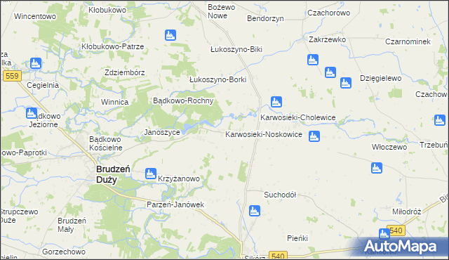mapa Karwosieki-Noskowice, Karwosieki-Noskowice na mapie Targeo