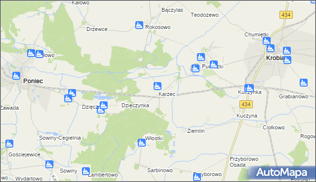 mapa Karzec, Karzec na mapie Targeo