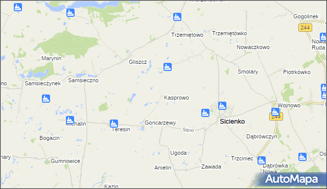 mapa Kasprowo, Kasprowo na mapie Targeo