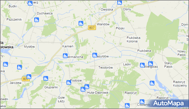 mapa Kasyldów, Kasyldów na mapie Targeo