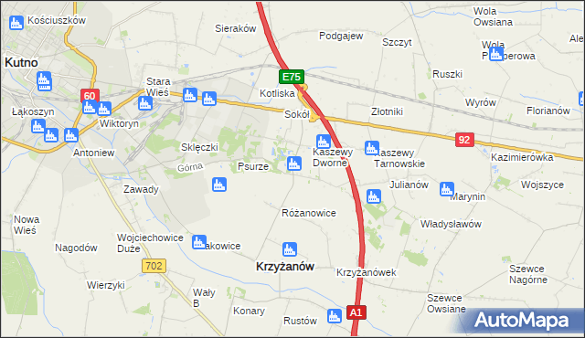 mapa Kaszewy-Spójnia, Kaszewy-Spójnia na mapie Targeo