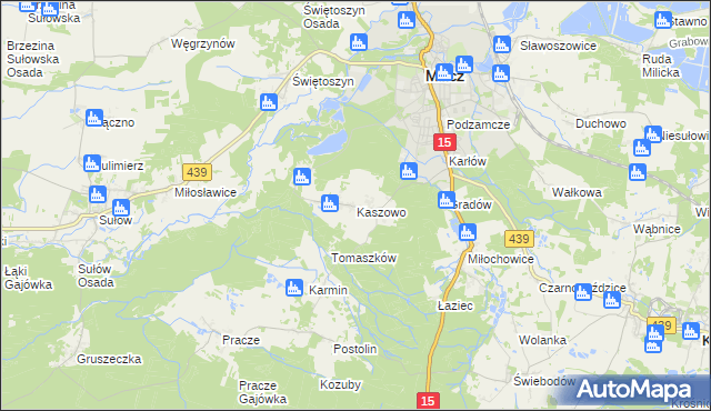 mapa Kaszowo, Kaszowo na mapie Targeo