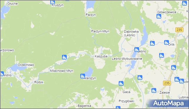 mapa Kaszuba gmina Brusy, Kaszuba gmina Brusy na mapie Targeo