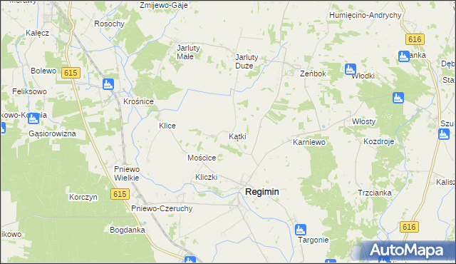 mapa Kątki gmina Regimin, Kątki gmina Regimin na mapie Targeo